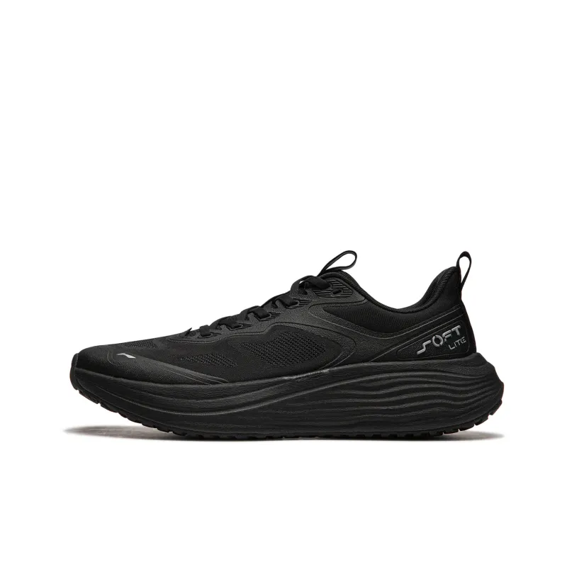 LiNing Soft Lite Wear-resistant Lightweight Breathable And Non-slip. Low-Top Casual Running Shoes Men's Black-0