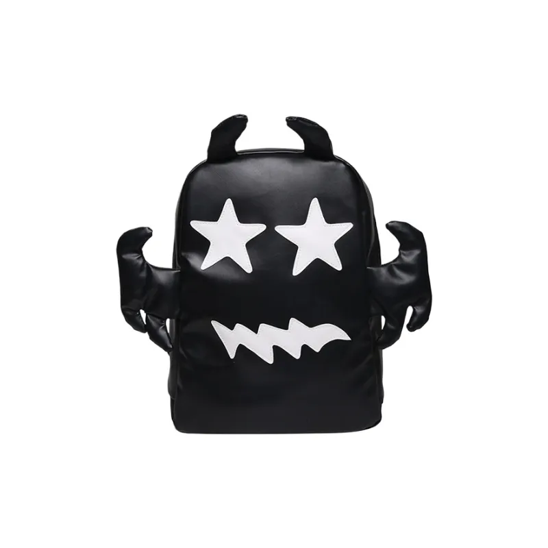 CARTELO Pu Double Shoulder Computer Backpack Regular Unisex White Black-6