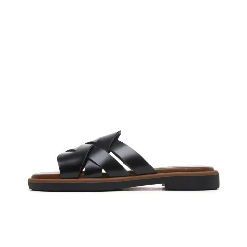 ZGR Rubber Sole Woven Quiet Slip-Resistant Abrasion-Resistant Slide Slippers Women's