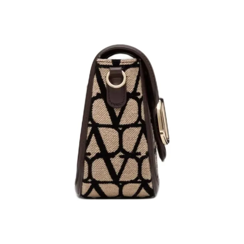 Valentino Leather Portable Crossbody Bag Shoulder Bag Women's Brown-4