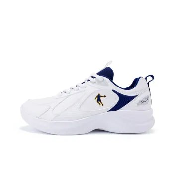QIAODAN Anti Slip Wear Resistant Low Top Running Shoes Men's White Blue