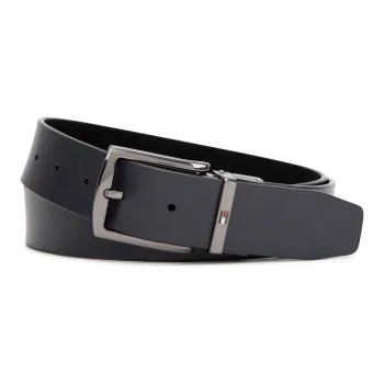 Tommy Hilfiger Cow Split Leather Belts Men's Black 3.5cm