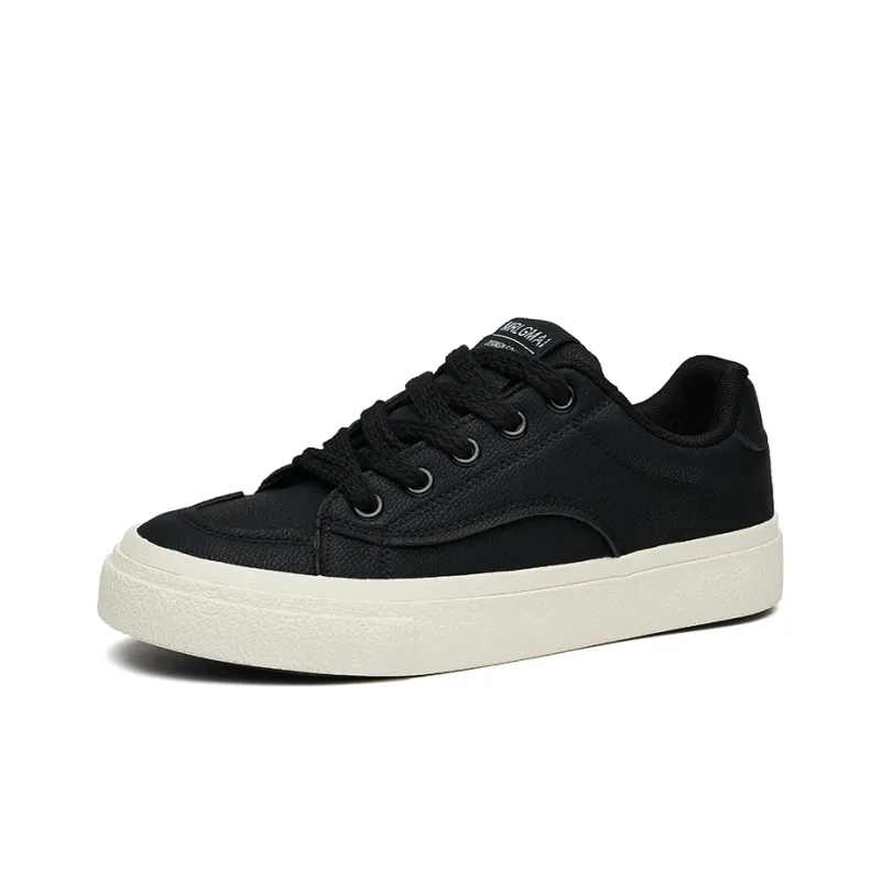 KAISER Slip Resistant Cushioning Abrasion Resistant Low Top Skateboard Shoes Unisex Black-1