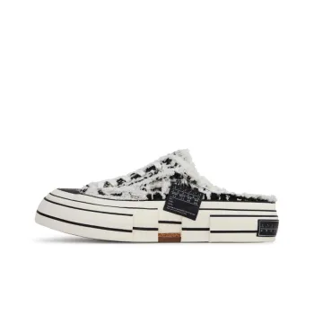 VESSEL G.O.P. Slip On 'Mixed Tweed' Low Top Canvas Shoes Unisex Black White