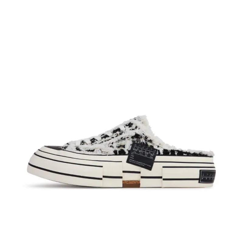 VESSEL G.O.P. Slip On 'Mixed Tweed' Low Top Canvas Shoes Unisex Black White-0