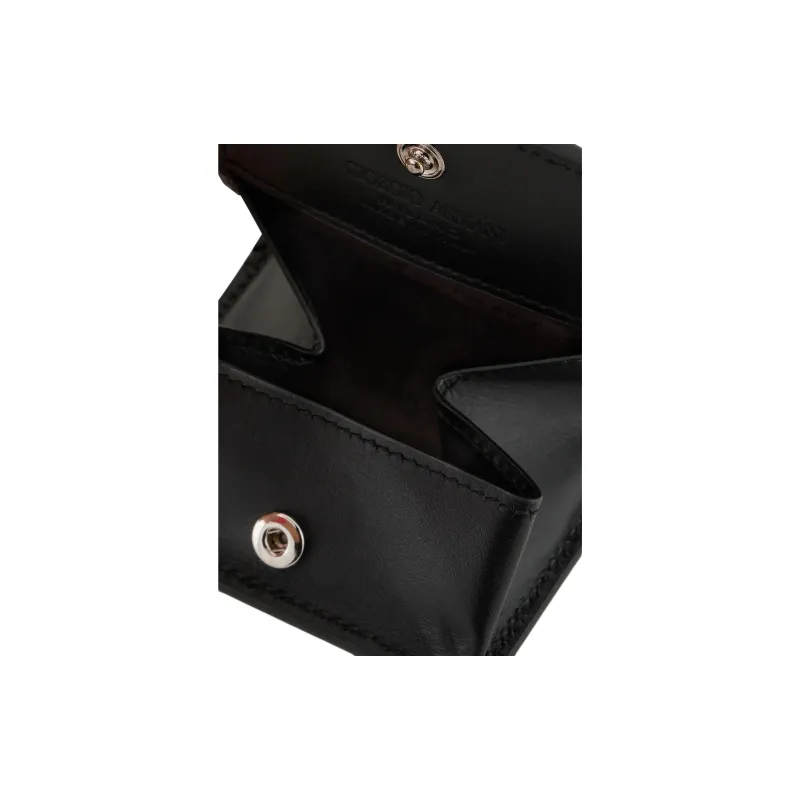 AMANI Cowhide Coin Purse Men's Black-3