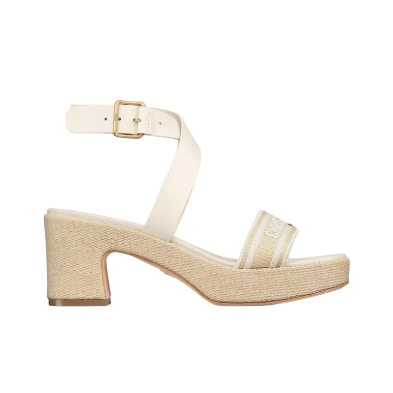 DIOR DIORIVIERA One Strap Sandals 7cm Women's White-1