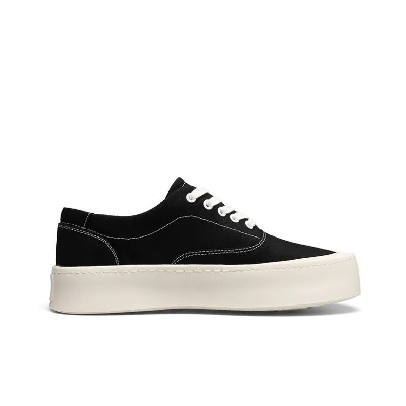 PARDASAUL Anti Slip And Wear Resistant Water Resistant Low Top Canvas Shoes Men's Black-1