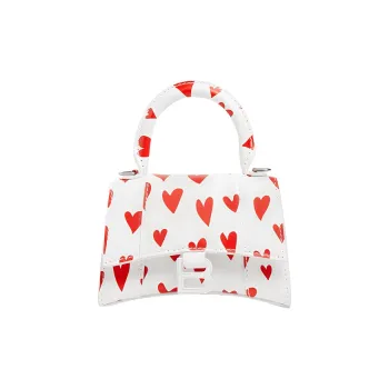 Balenciaga Hourglass Cow Leather Hourglass Bag, Shoulder Bag, Crossbody Bag, Handbag Mini Women's White