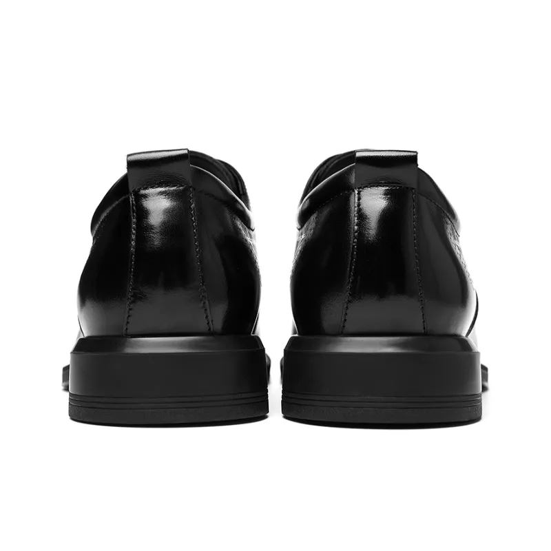HLA Classic Genuine Leather Dress Shoes Business Pointed Toe Wedding Derby Shoes Men's-3