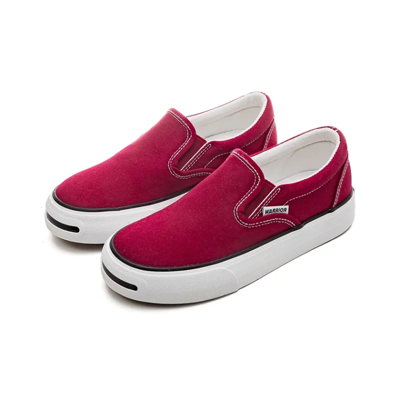 Warrior Casual Shoes, Thin Sole Abrasion Resistant Lightweight Slip Resistant Low Top Canvas Shoes Unisex-1