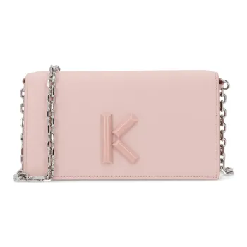 KENZO Leather Crossbody Bag Shoulder Bag Women's Light Pink