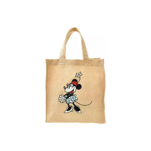 Disney Minnie Series Linen One Shoulder Handbags Medium Size Women's Beige
