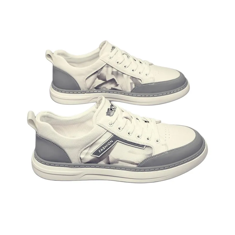 JANE HARLOW Lightweight And Breathable Low-Top Skateboard Shoes Men's White Gray-2