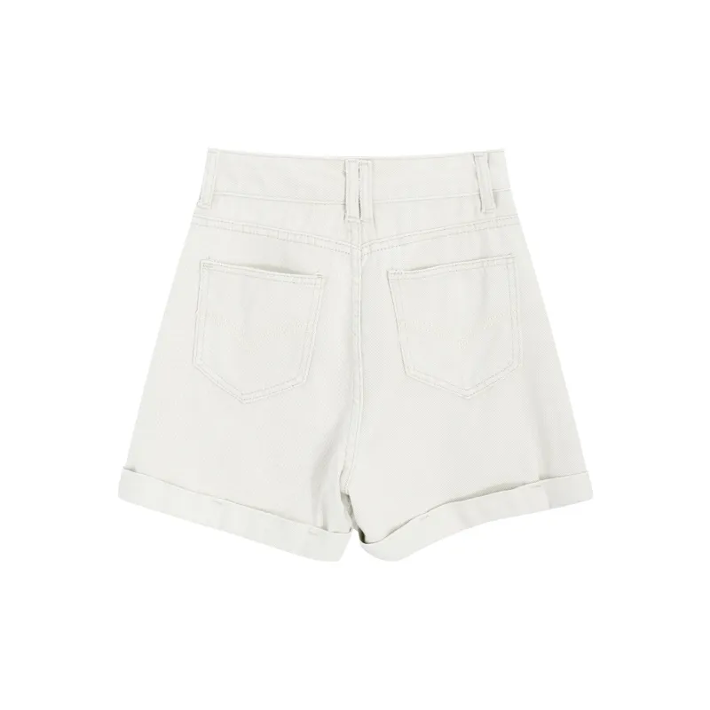 Garbege Denim Shorts Women's Apricot-1