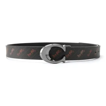 COACH Leather Belts Men's Brown Width 3.8cm