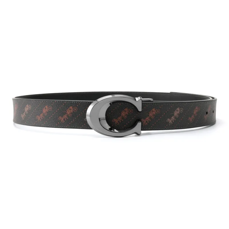 COACH Leather Belts Men's Brown Width 3.8cm-0