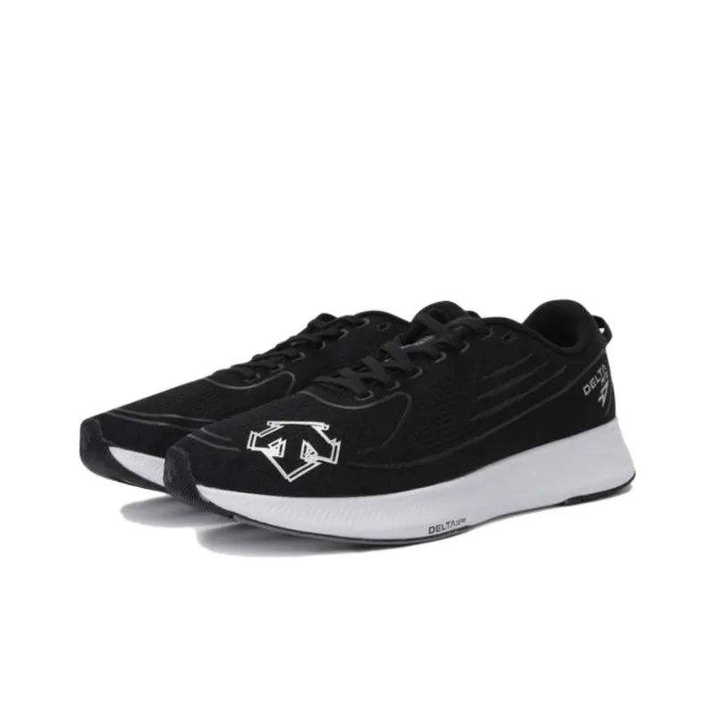 DESCENTE DELTA Abrasion Resistant Breathable Low Top Running Shoes Unisex Black White-1