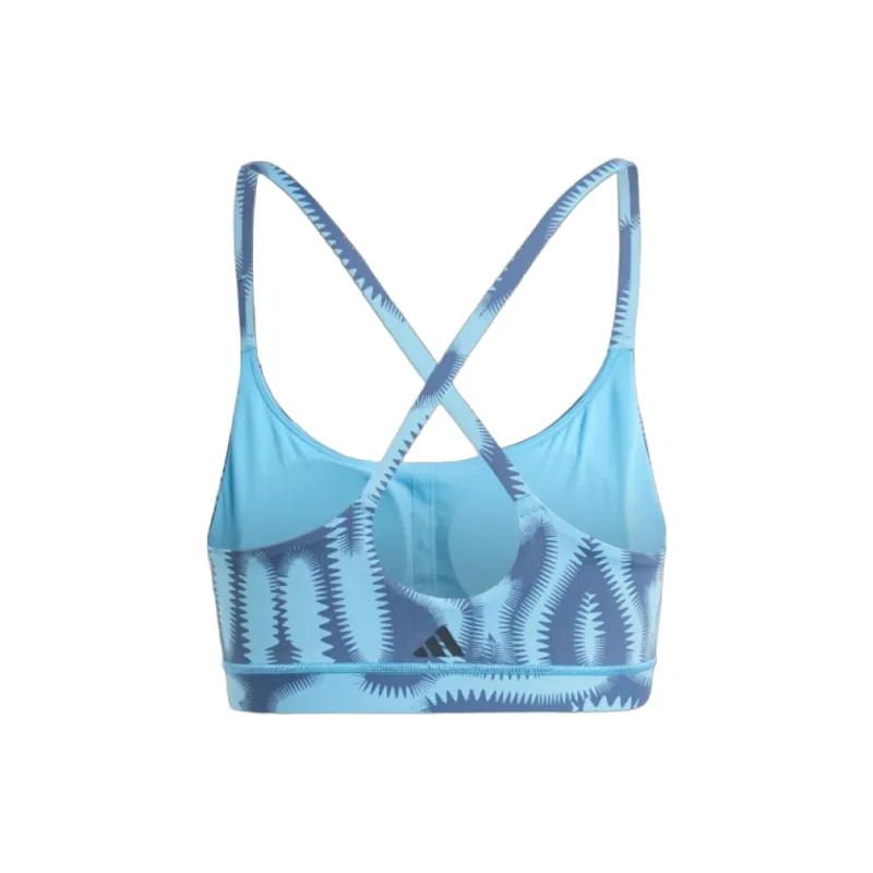 Adidas ALL ME LIGHT-SUPPORT PRINTED BRA Sports Underwear Women's Semi-Blue Gradient-1
