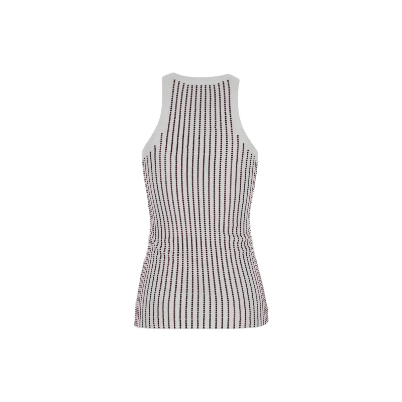The Attico Embellished Ribbed Tank Top-1