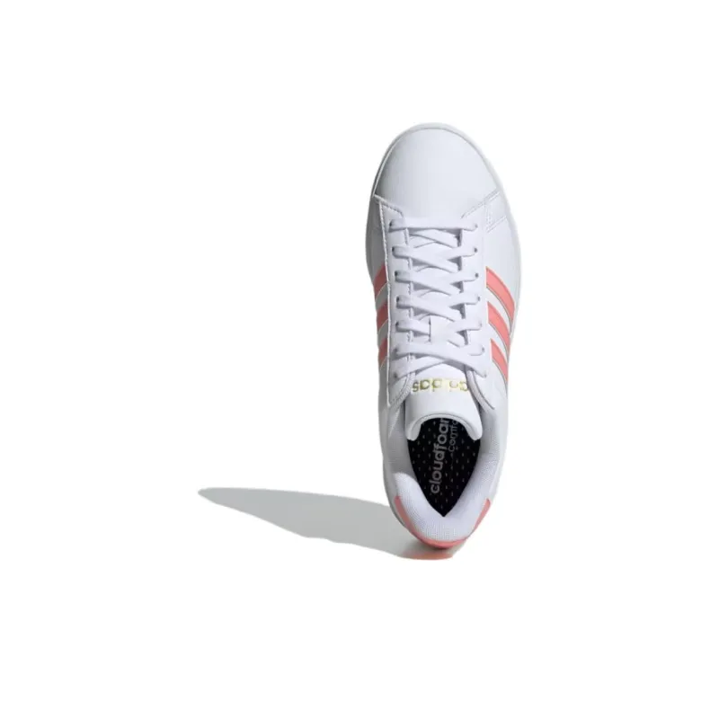 Adidas Grand Court Cloudfoam Lifestyle Court Comfort Cloud White Semi Pink Spark Gold Metallic Women's-3