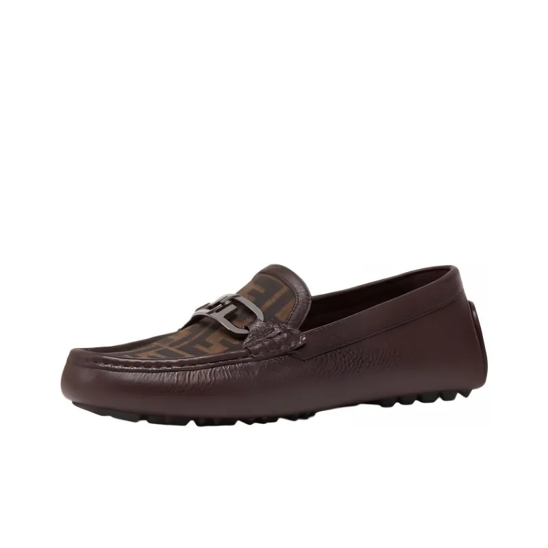 FENDI Logo Detailed Slip On Loafers-2