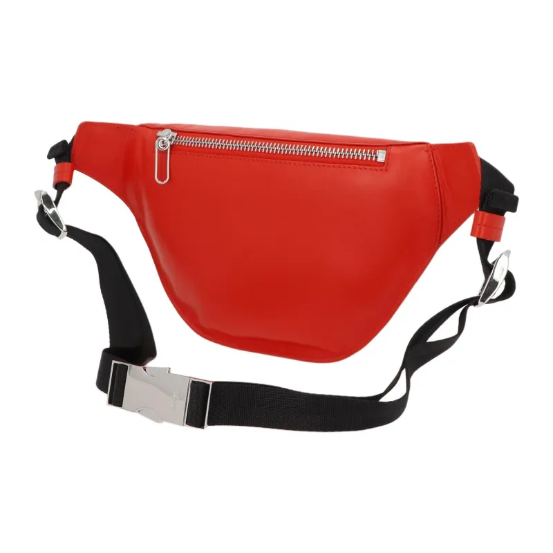 KENZO Leather With Cotton Fanny Pack Unisex Red & Blue-3