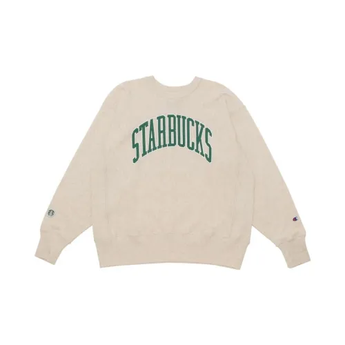 Champion Beams X Starbucks Collaboration Sweatshirts Unisex Oatmeal