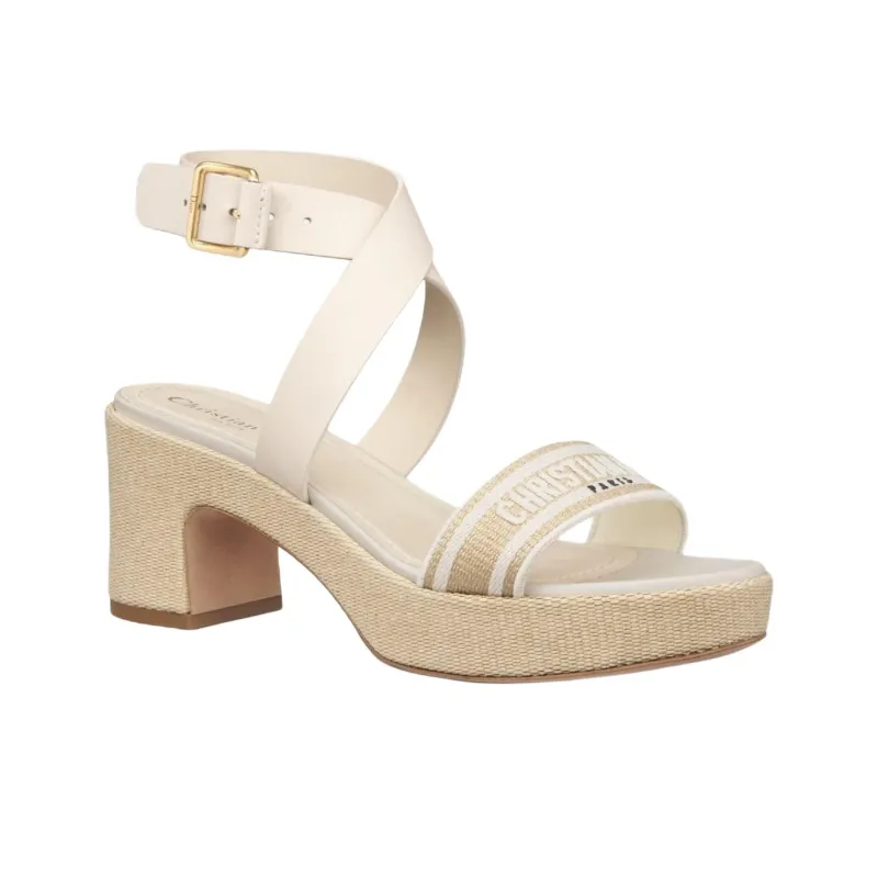 DIOR DIORIVIERA One Strap Sandals 7cm Women's White-2