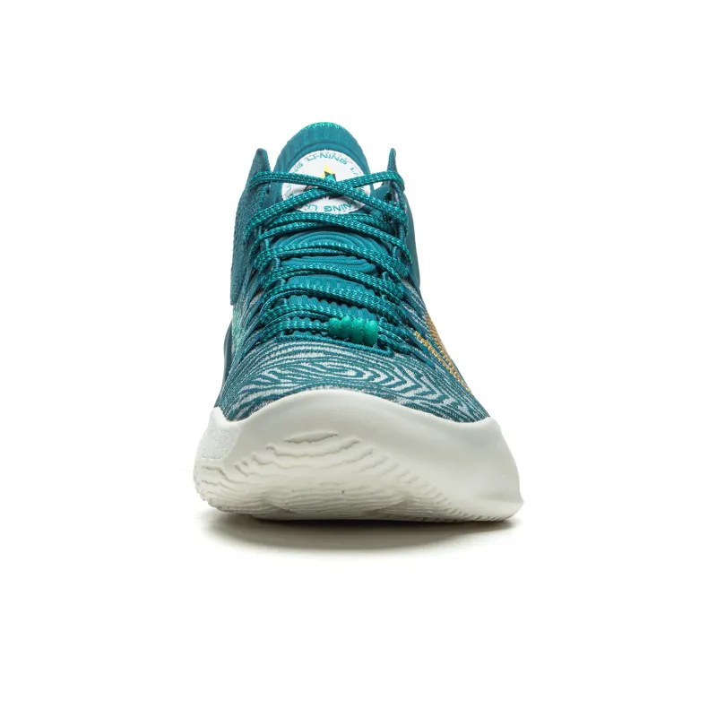 LiNing Charming ULTRA Anti Slip Wear Resistant Mid Top Basketball Shoes Men's Green-3