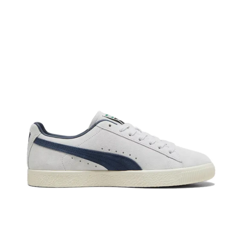 PUMA Clyde OG Anti Slip Wear Resistant Low Top Skateboard Shoes Unisex White Blue-1