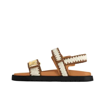 LOUIS VUITTON Sunset Painted Series Strap Sandals Women's Brown