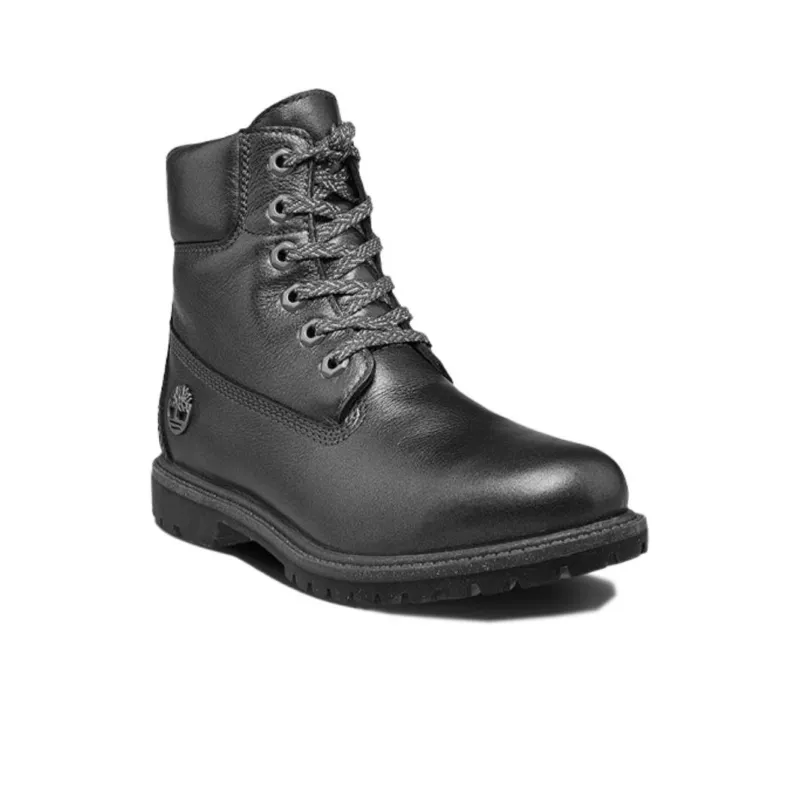 Timberland 6 Inch Heritage Premium Waterproof Pewter Leather Boots 'Black' Women's-2