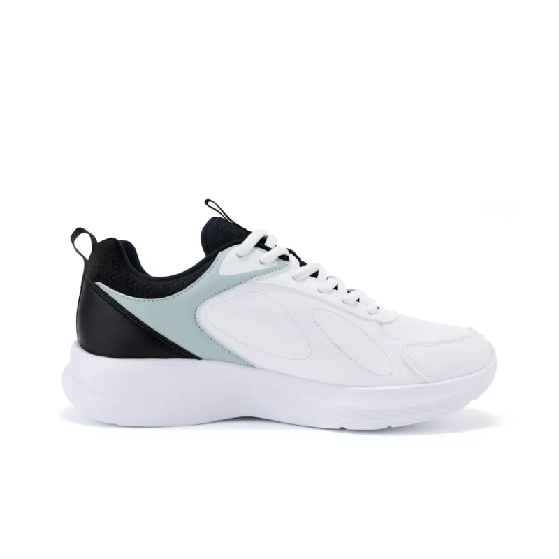 QIAODAN Anti Slip Wear Resistant Low Top Running Shoes Men's White Green-1
