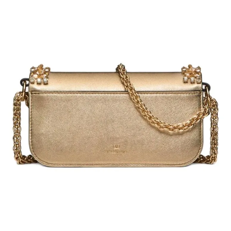 Valentino GARAVANILocò Embroidery Portable Crossbody Bag Shoulder Bag Small Size Women's Gold-3