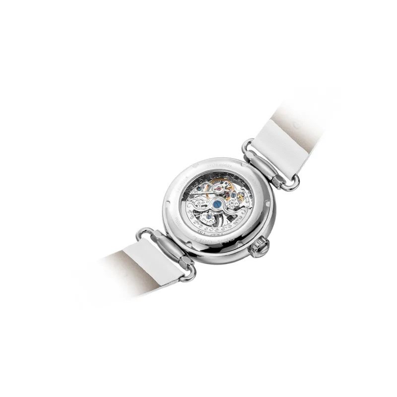 Sea Gull Frontier Time Goddess Automatic Mechanical Movement Spun Silk Strap Watch Women's Watch White Dial-4