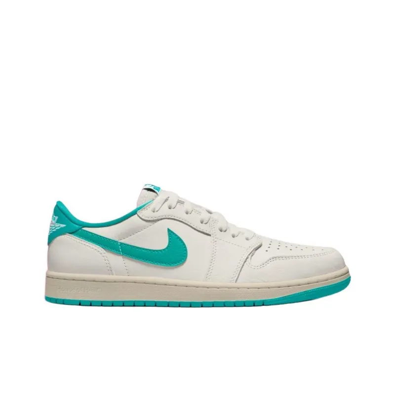 Jordan Air Jordan 1 Anti Slip And Wear Resistant Breathable Low Top Vintage Basketball Shoes Women's White Green-1