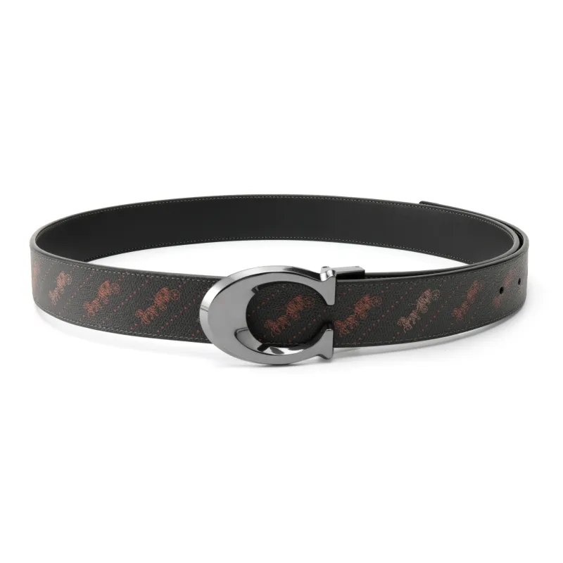 COACH Leather Belts Men's Brown Width 3.8cm-1