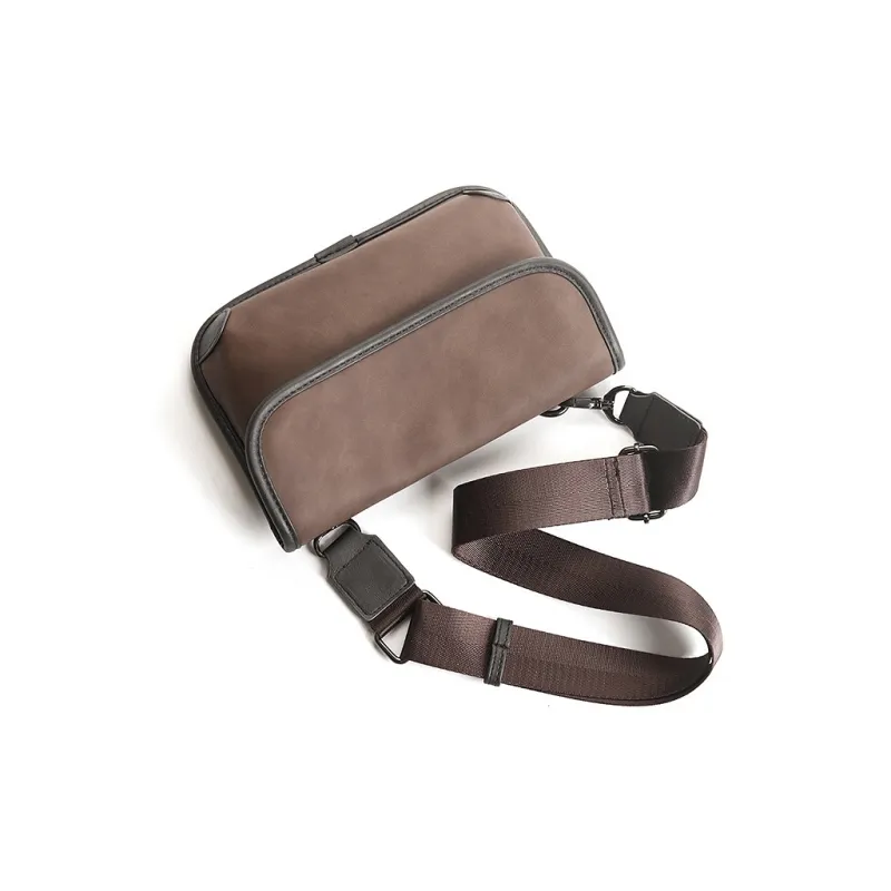 Fillove PU Crossbody Bag, Sling Bag Regular Men's Khaki & Coffee/Gray/Khaki/Dazzle Black-6