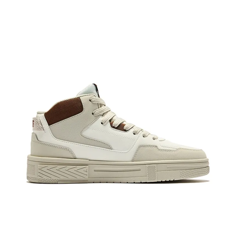 Erke Pact 3 Wear-Resistant Slip-Resistant Mid-Top Skateboard Shoes Men's Microcrystal White Float Stone Gray-1