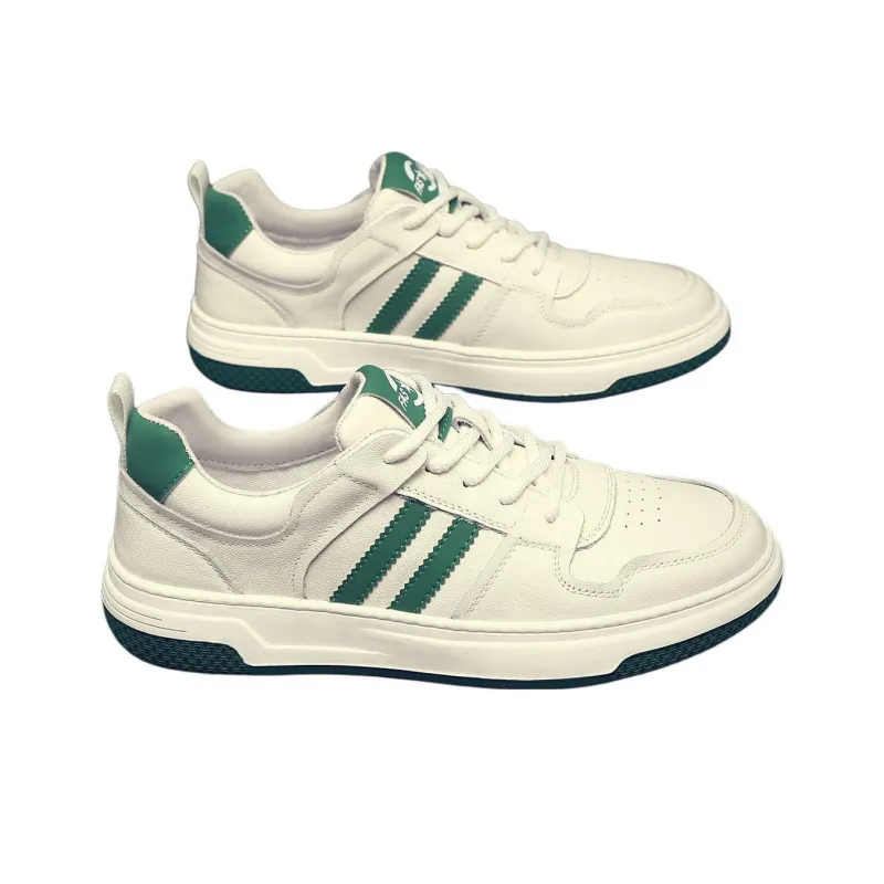 JANE HARLOW Low-Top Skateboard Shoes Men's White Green-3