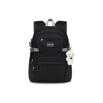 EDISON Polyester Backpack Regular Unisex Black/Sky Blue/Pink