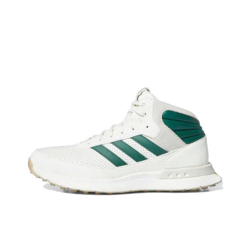 Adidas S2G 24 Anti Slip Wear Resistant Mid Top Golf Shoes Unisex White Green-0