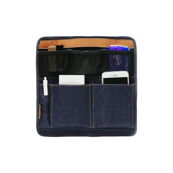 BagINBAG Denim With Cow Leather Liner Bag Storage Bag Unisex Blue