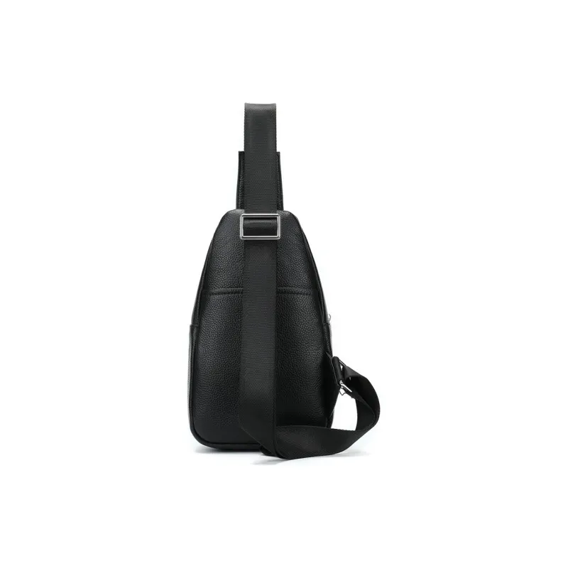 DOSRFINI Cow Leather Urban Minimalist Style Casual Water Repellent Sling Bag Men's-1