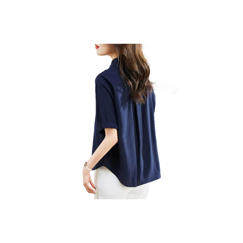 Hang Yi Court Shirt Women's Navy Blue-1