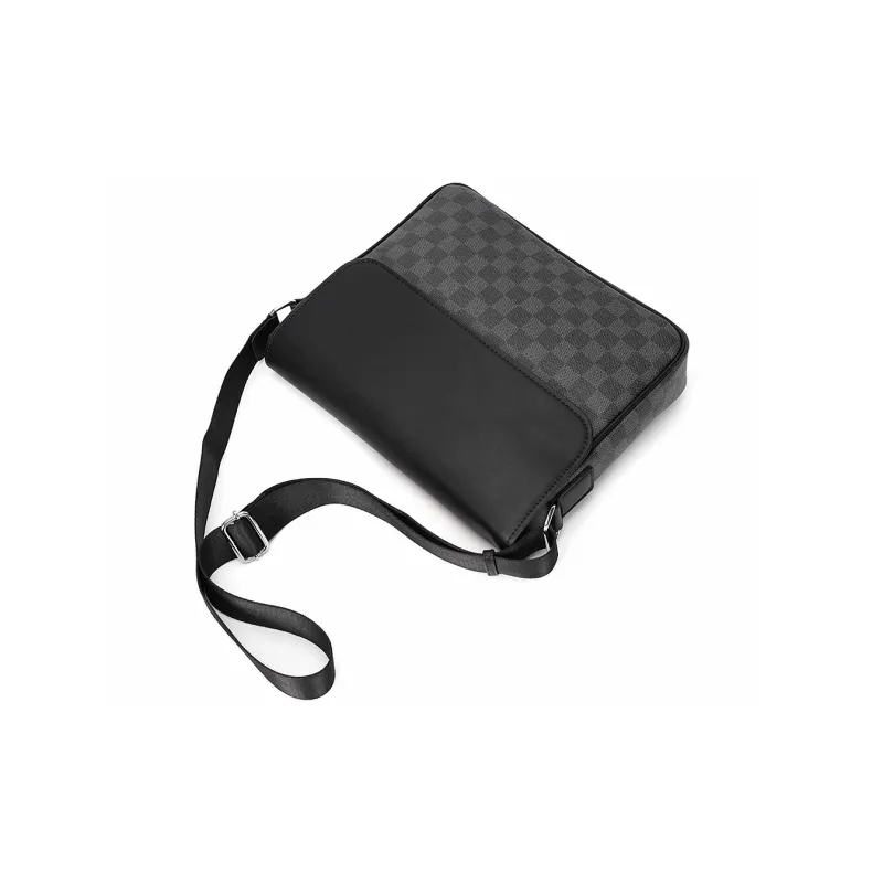 Fillove PVC One Shoulder Crossbody Bag Regular Men's Black-3