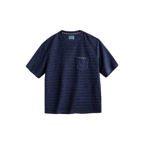 MADEN T-Shirts Men Denim Blue