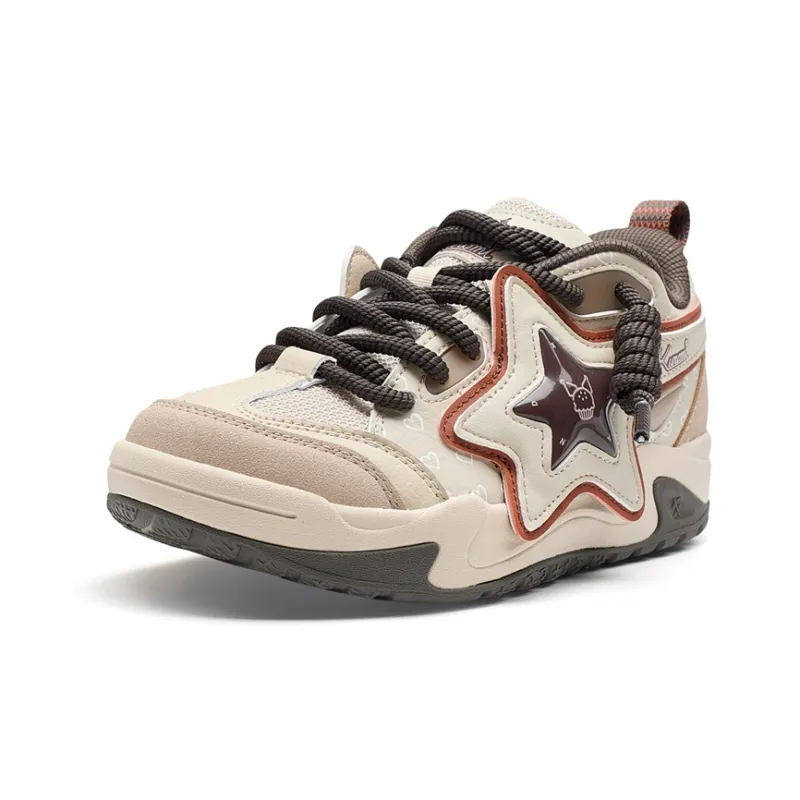 XTEP Sanrio Co-branded Low-Top Skateboard Shoes Women's Hazelnut/Red Clay Orange-1