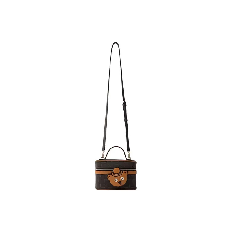FION Artificial Leather Crossbody Bag, Shoulder Bag Medium Size Women's Dark Coffee Brown-5